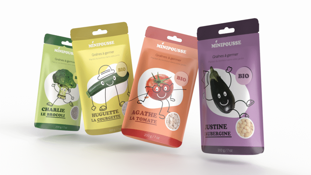 Graines bio de légumes amusants